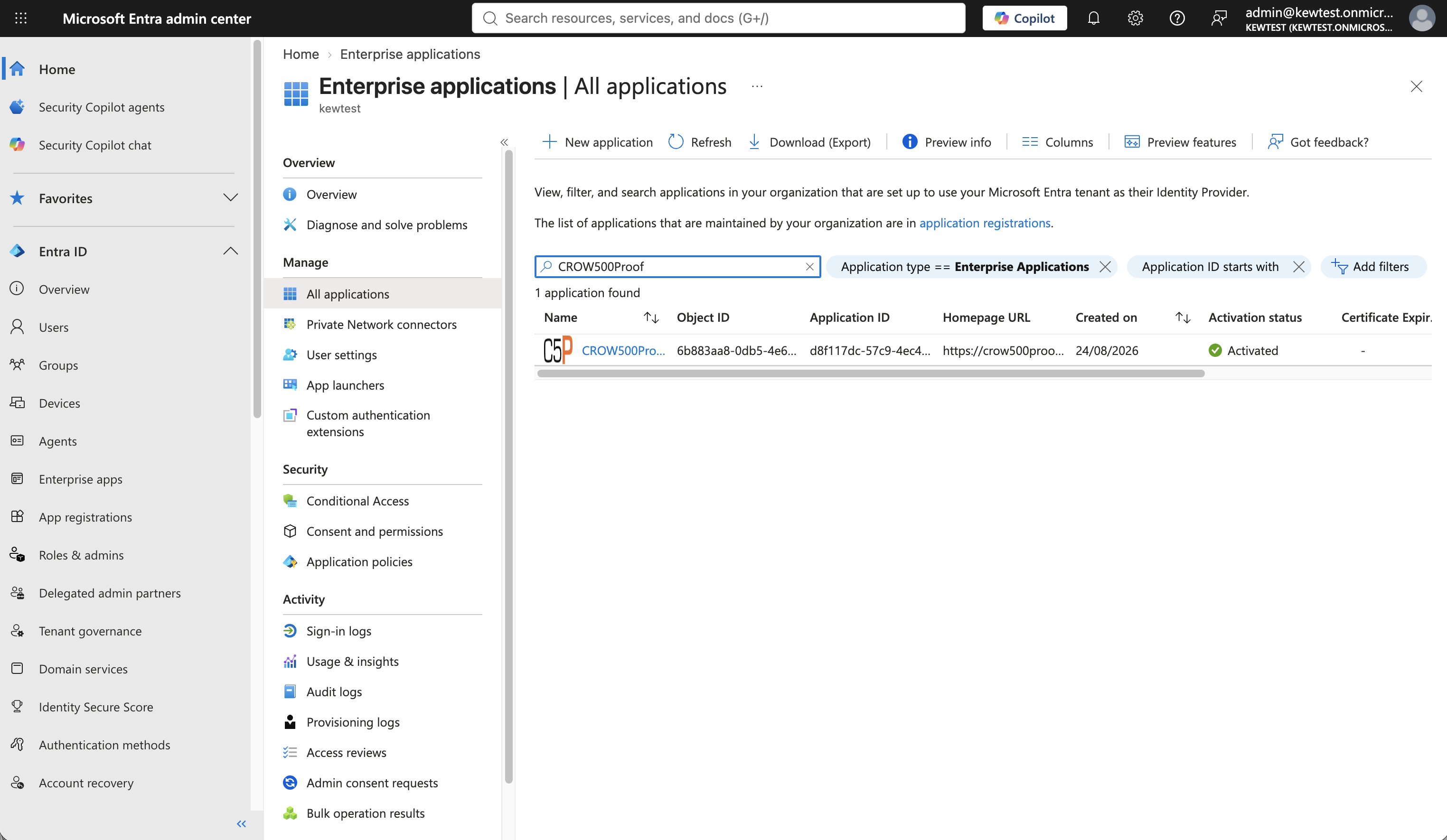 C5P Infradossier gevonden in Enterprise applications na admin consent