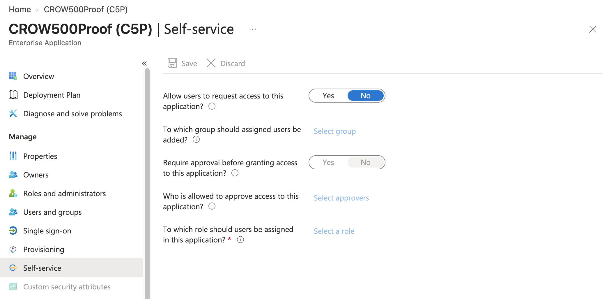 Self-service instellingen