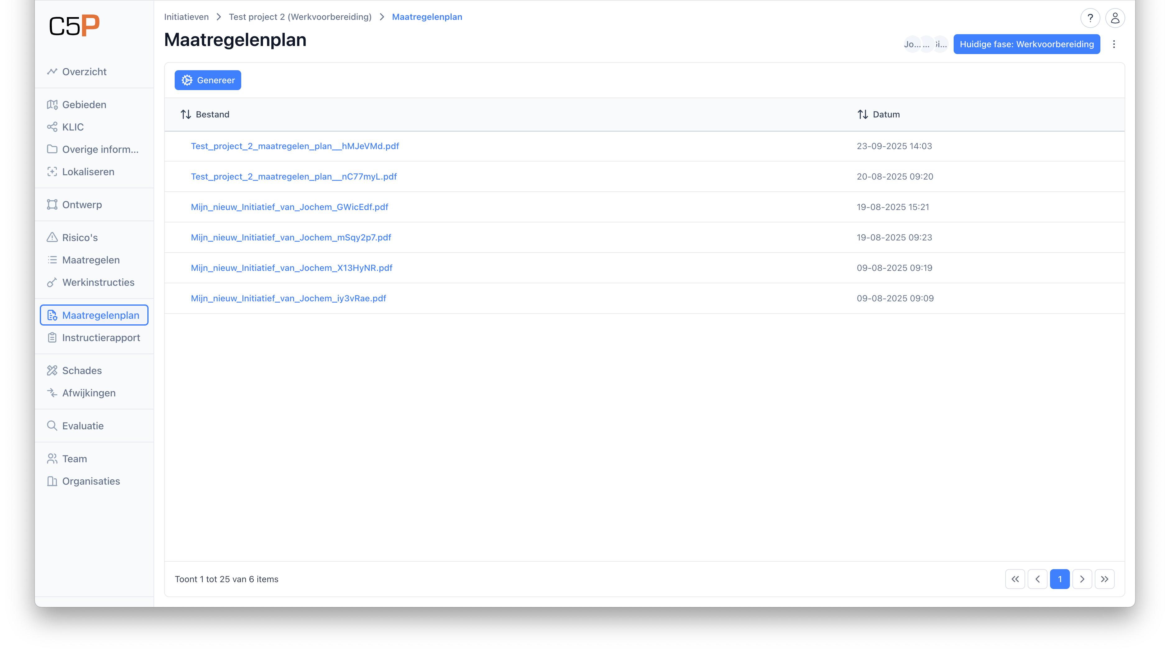 Maatregelenplan rapporten overzicht