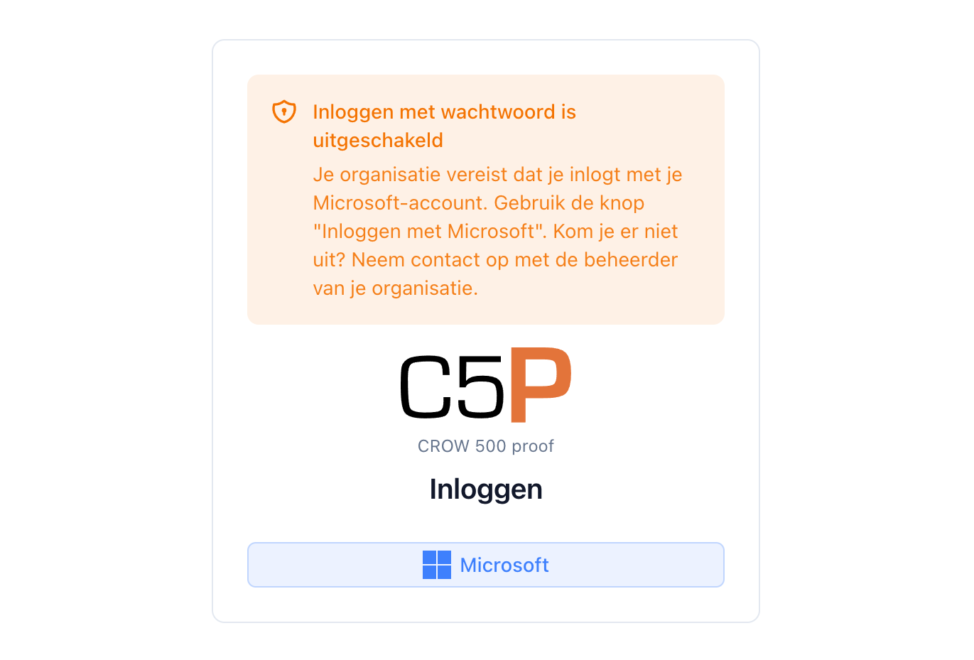 Inloggen geblokkeerd door SSO-verplichting